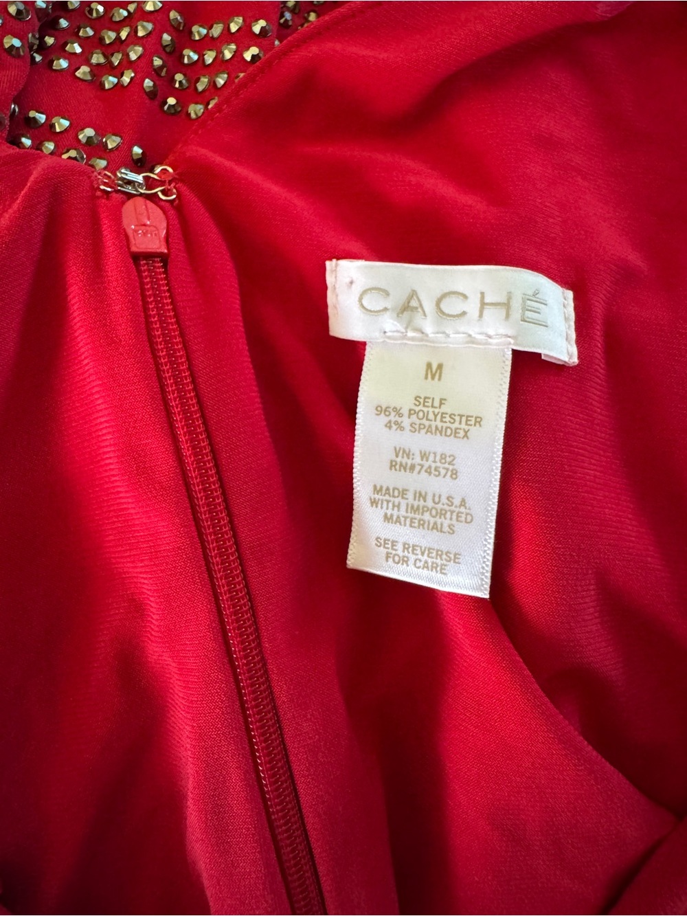 Cache Red Beaded Mini Dress - Picture 6 of 6